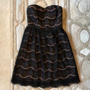 Strapless Black Lace Dress